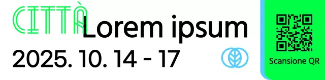 Un cartello promozionale con un annuncio di mercato delle pulci verde cielo nero e diverse illustrazioni di forme.