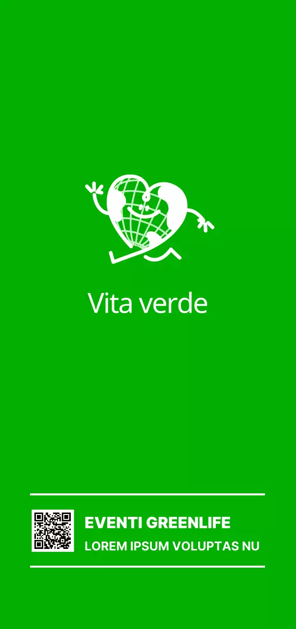 Promuovete un campo ecologico con un simpatico personaggio della terra a forma di cuore di colore verde.