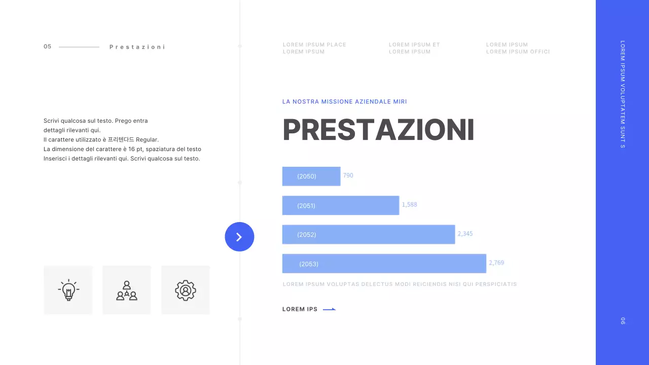 Concetto di linea base in blu e bianco Profilo aziendale