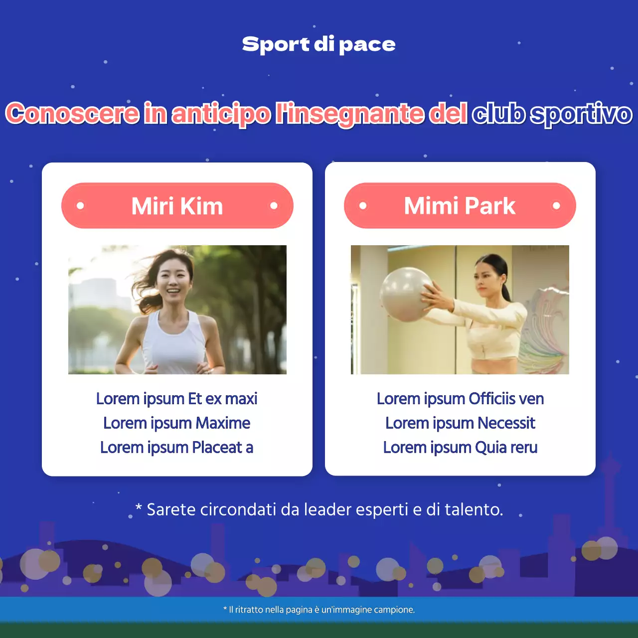 Promuovere i club sportivi di base in blu e rosa