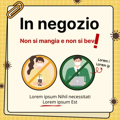 Illustrazione con sfondo giallo Guida al distanziamento sociale del caffè Corona