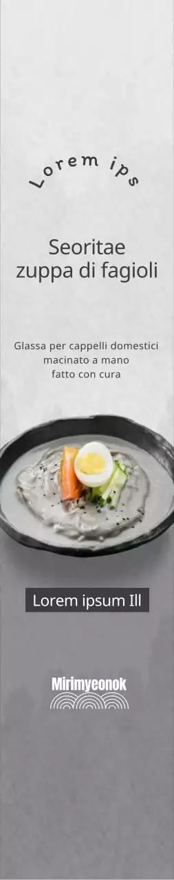 Promuovere la zuppa di fagioli coreana su uno sfondo grigio per un look pulito