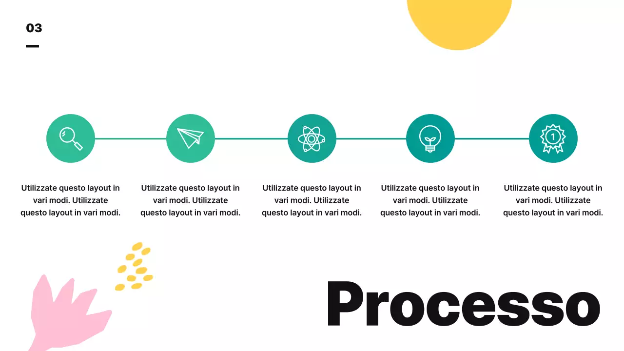Una simpatica illustrazione astratta dai colori vivaci per presentare il piano aziendale e il programma di studi della vostra scuola.