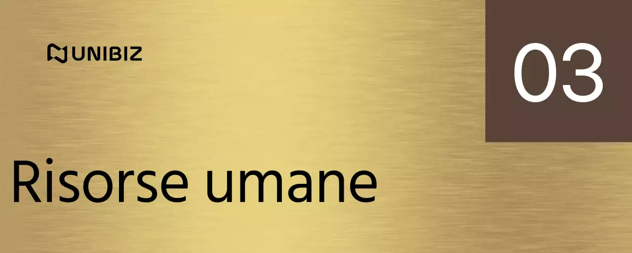 Un semplice cartello segnaposto con nomi di dipartimenti aziendali e forme quadrate in marrone e nero.
