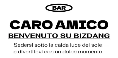 Stile semplice e alla moda, con testo in bianco e nero, per le promozioni e il merchandising dei bar.