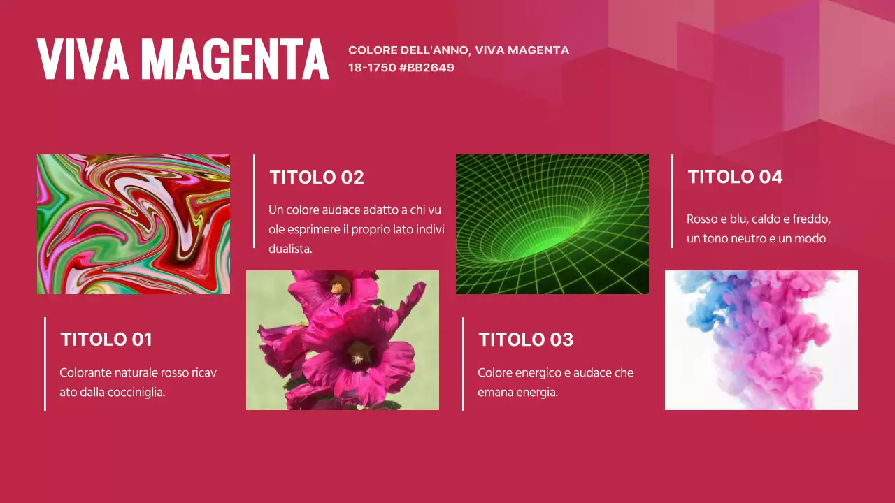 Semplice piano di tendenza dei colori magenta e rosa per quest'anno