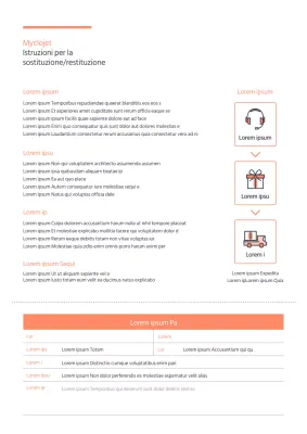 Guida al rimborso del cambio per il colore corallo e l'icona dello shopping