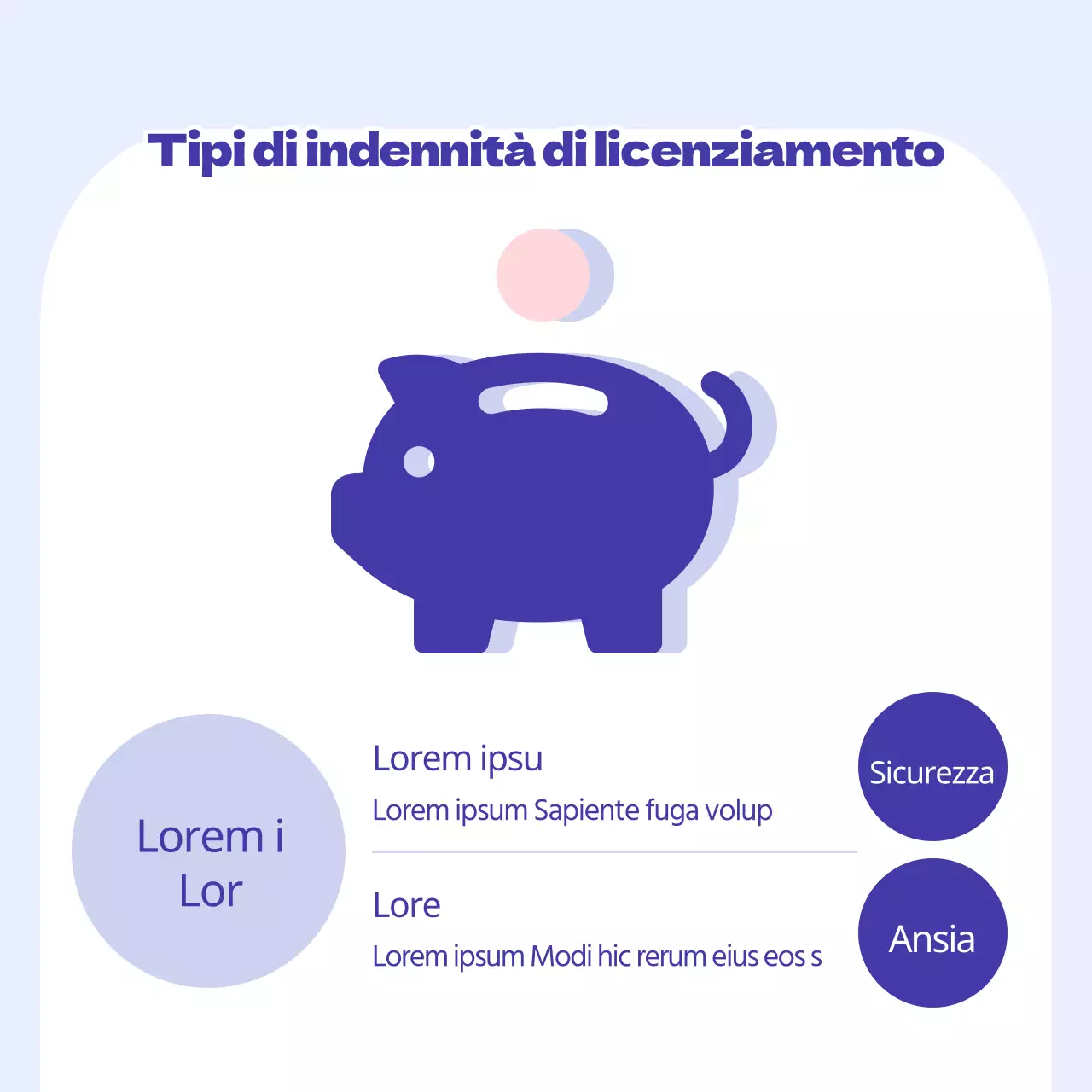 Informazioni blu e minimaliste sulla previdenza