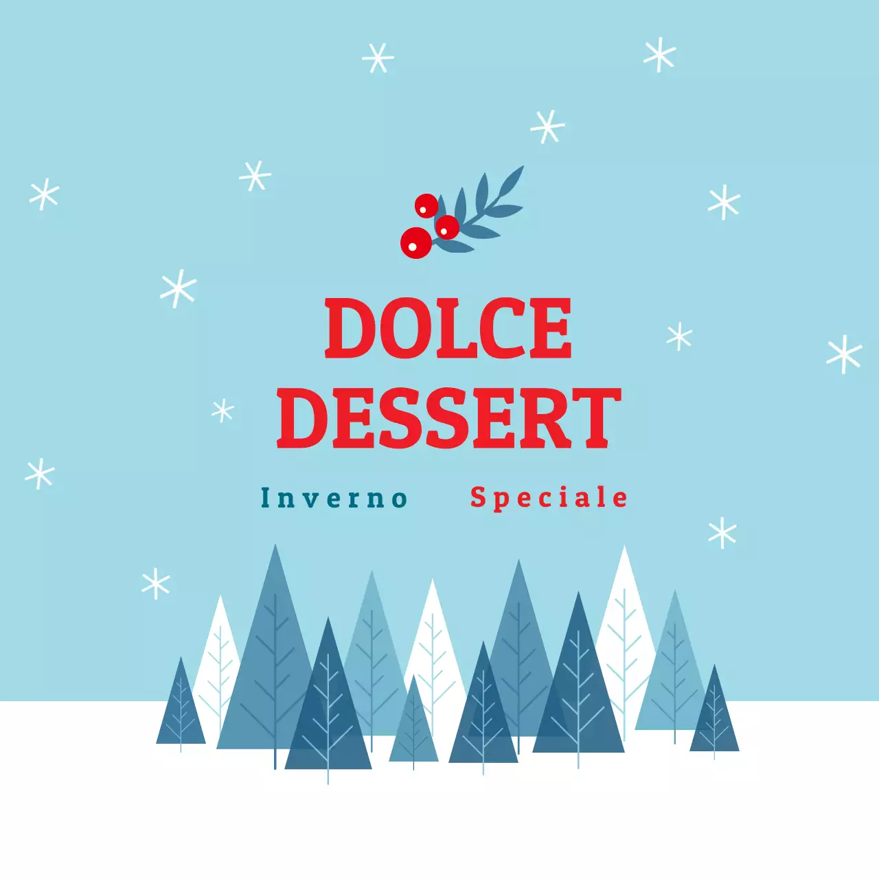 Cielo Turchese Illustrazione Natale Dessert Etichetta di imballaggio