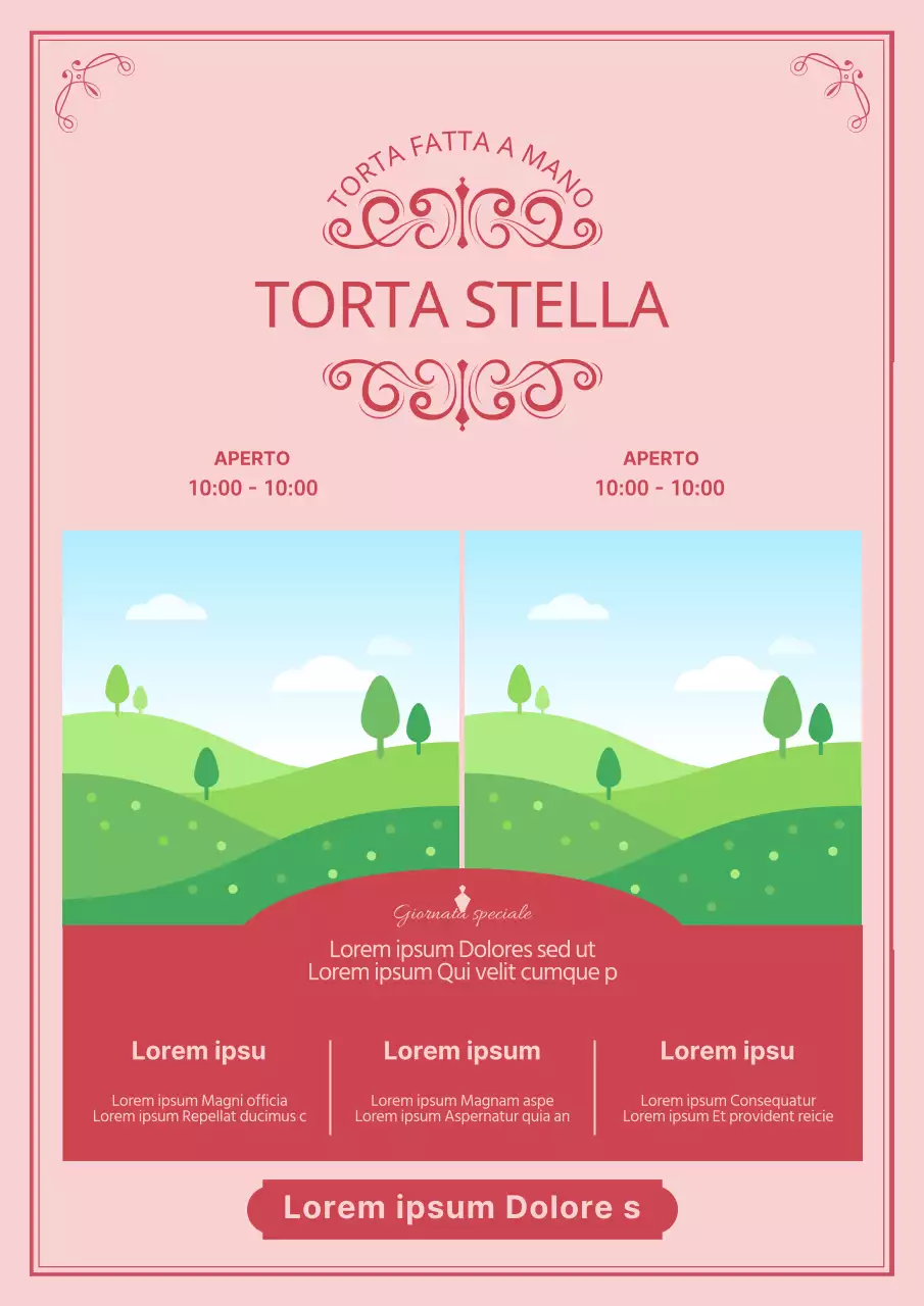 Promuovete il menu di una pasticceria con curve e linee lussuose in rosa.