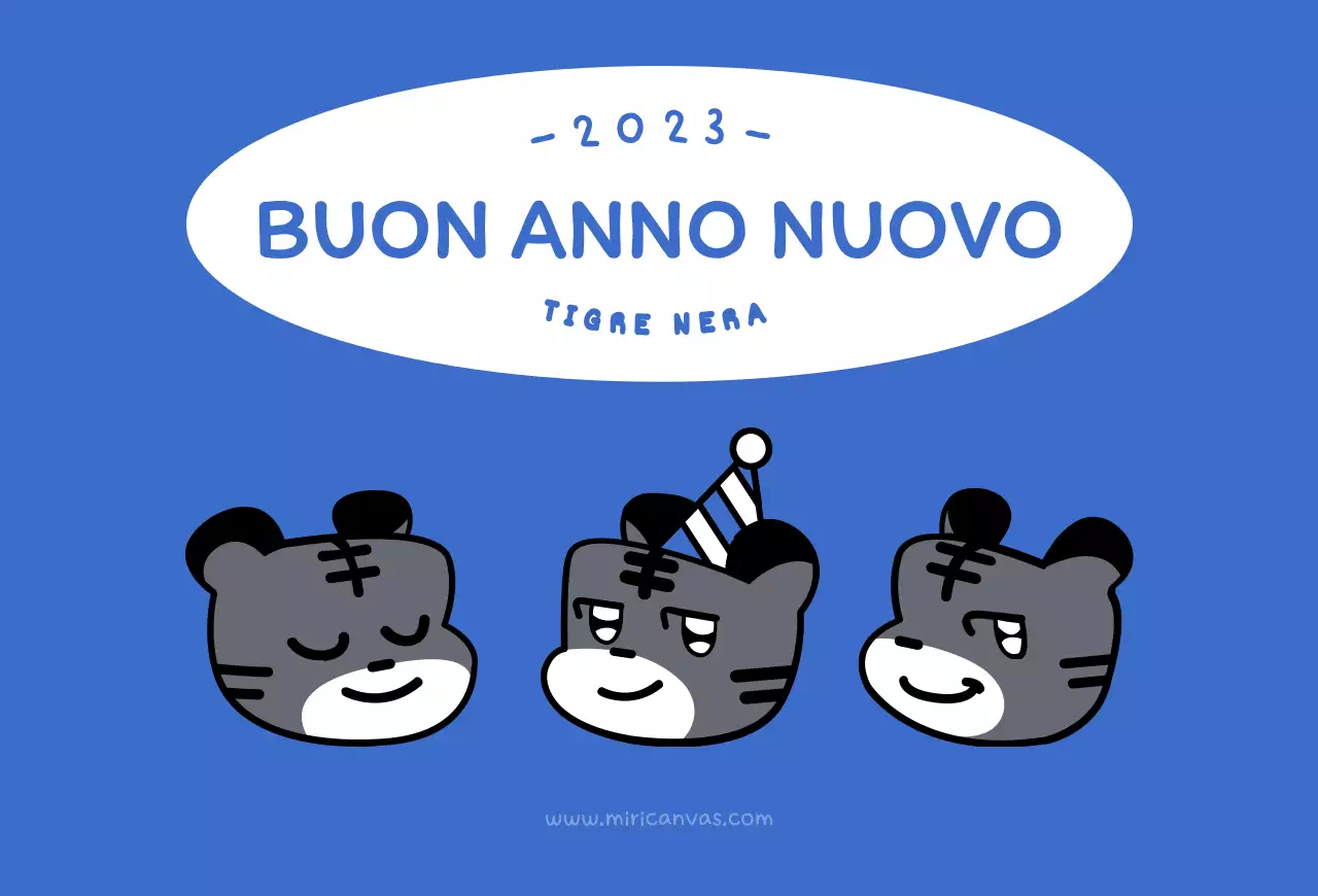 Blu e bianco rotondo carino tigre concetto illustrazione nuovo anno