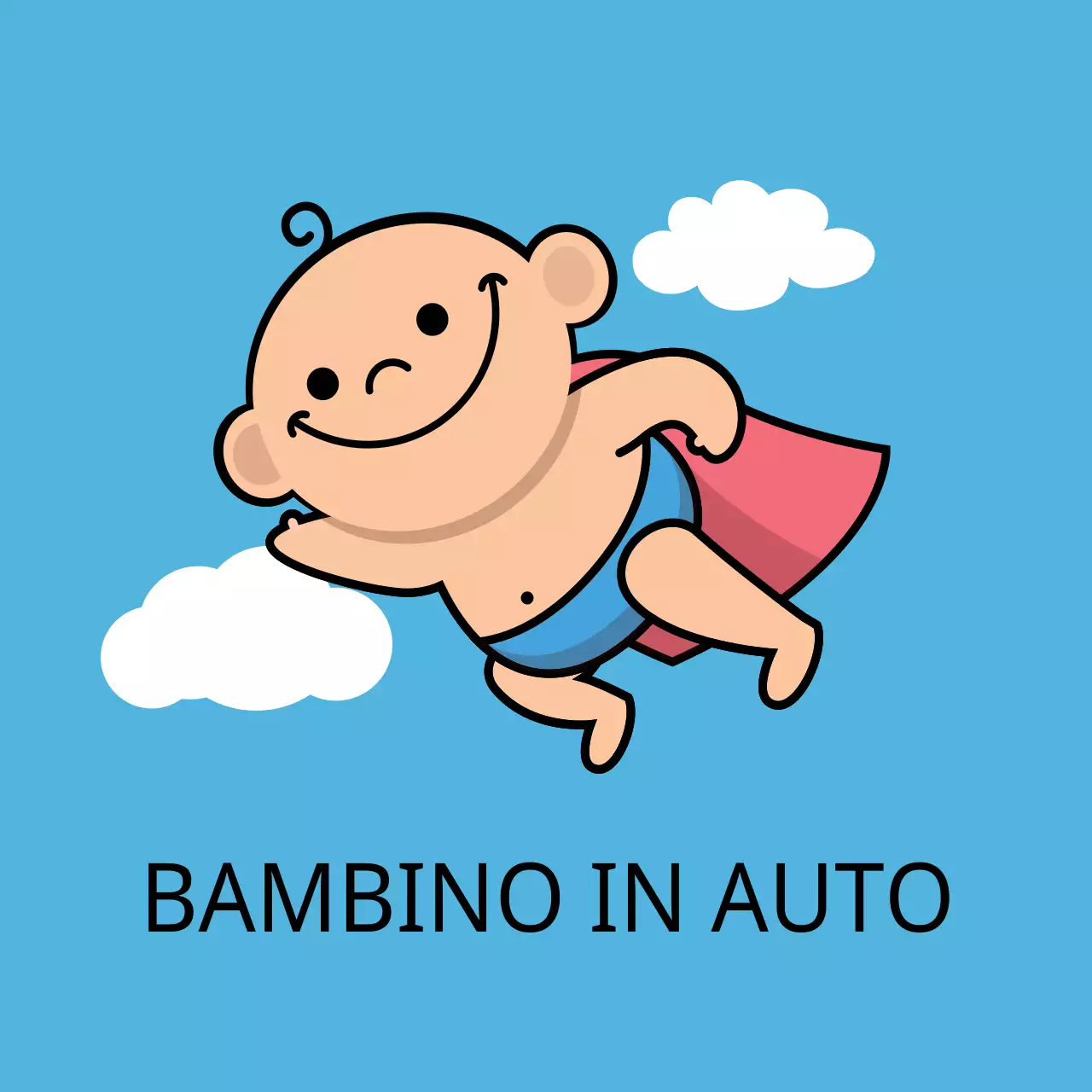 Illustrazione di bambino cielo blu con bambino a cavallo