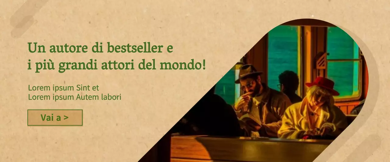 Promuovete un audiolibro di concetto su carta verde e marrone