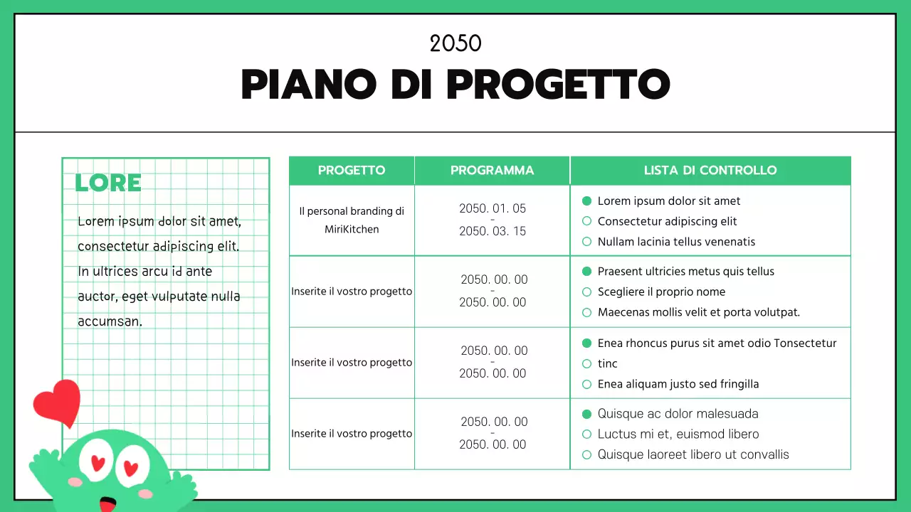 GoodNotes aziendali con righe nere color menta