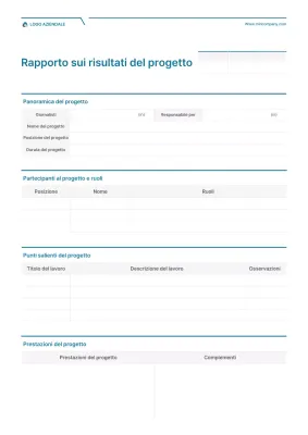 Relazione di progetto di concetto semplice in bianco e turchese