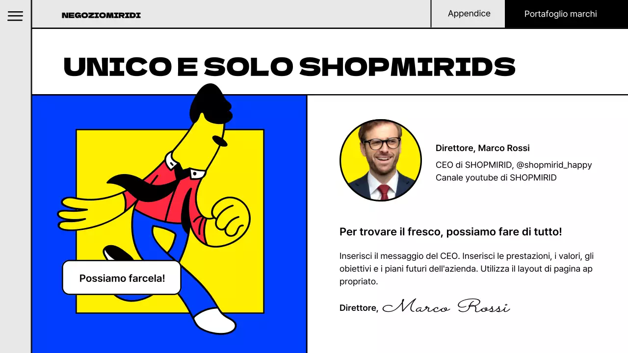 Illustrazione pop del concetto di marchio portfolio con colori fluorescenti