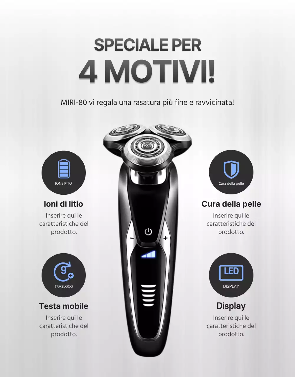 Promuovere l'elettronica con un semplice concetto nero e argento