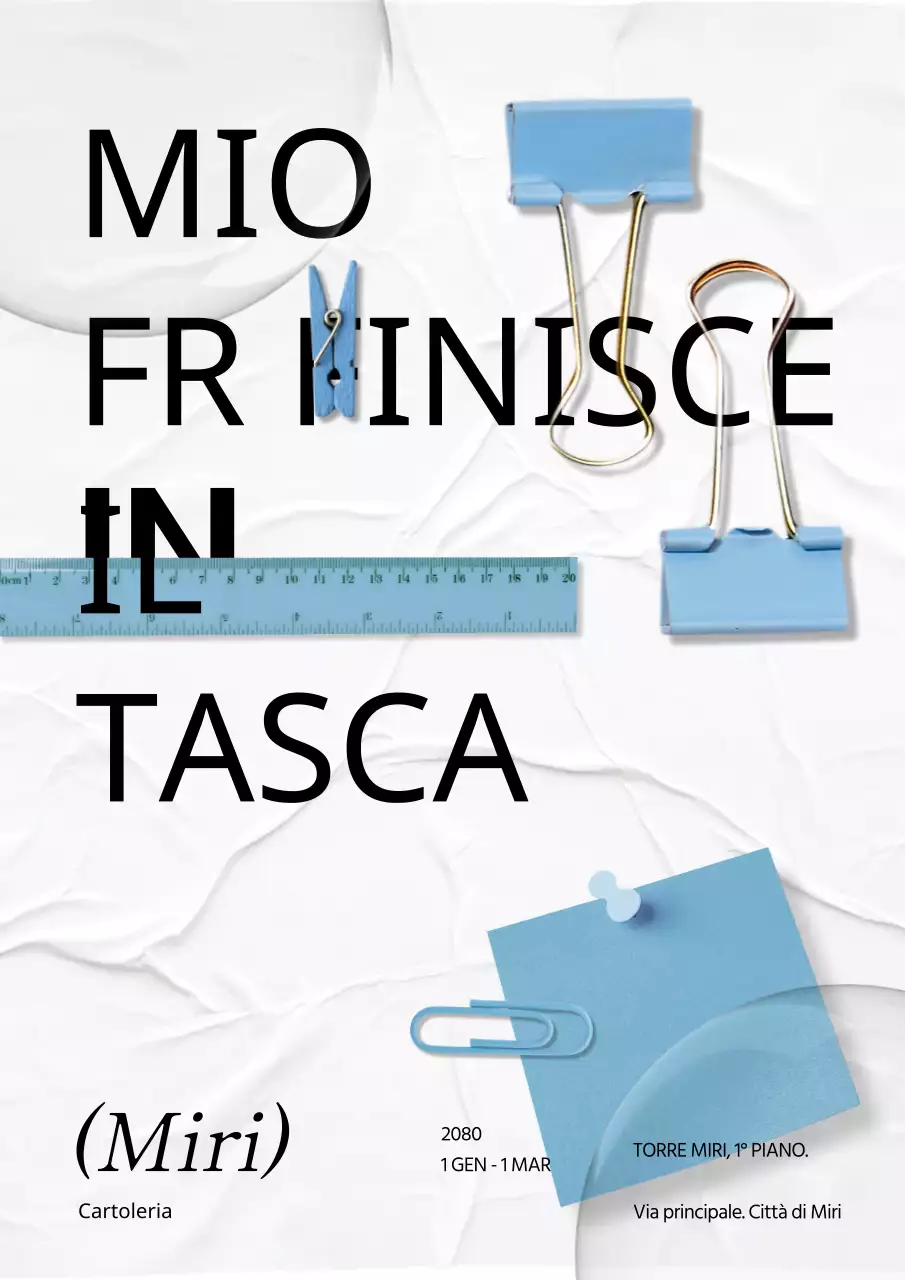 Artwork cartoleria negozio guida con luce blu moderno concetto di testo