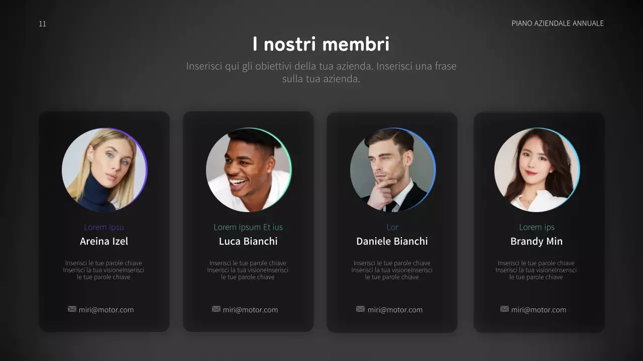 Piano aziendale annuale del settore automobilistico con concetto di grafica mobile blu e nera