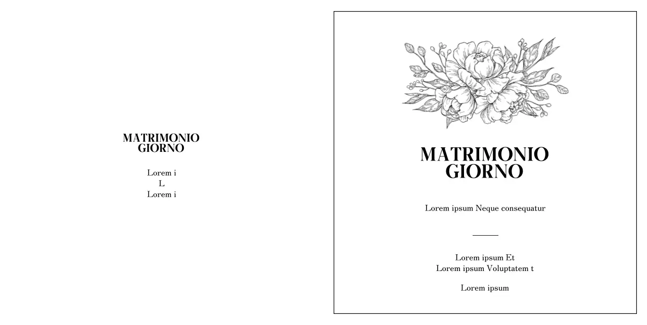 Invito di nozze sentimentale con fiori disegnati a mano