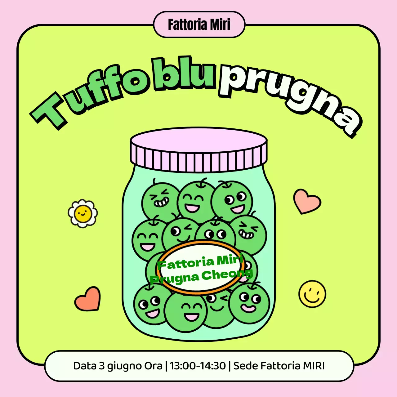 Promuovere i personaggi verdi e simpatici della bevanda alla prugna