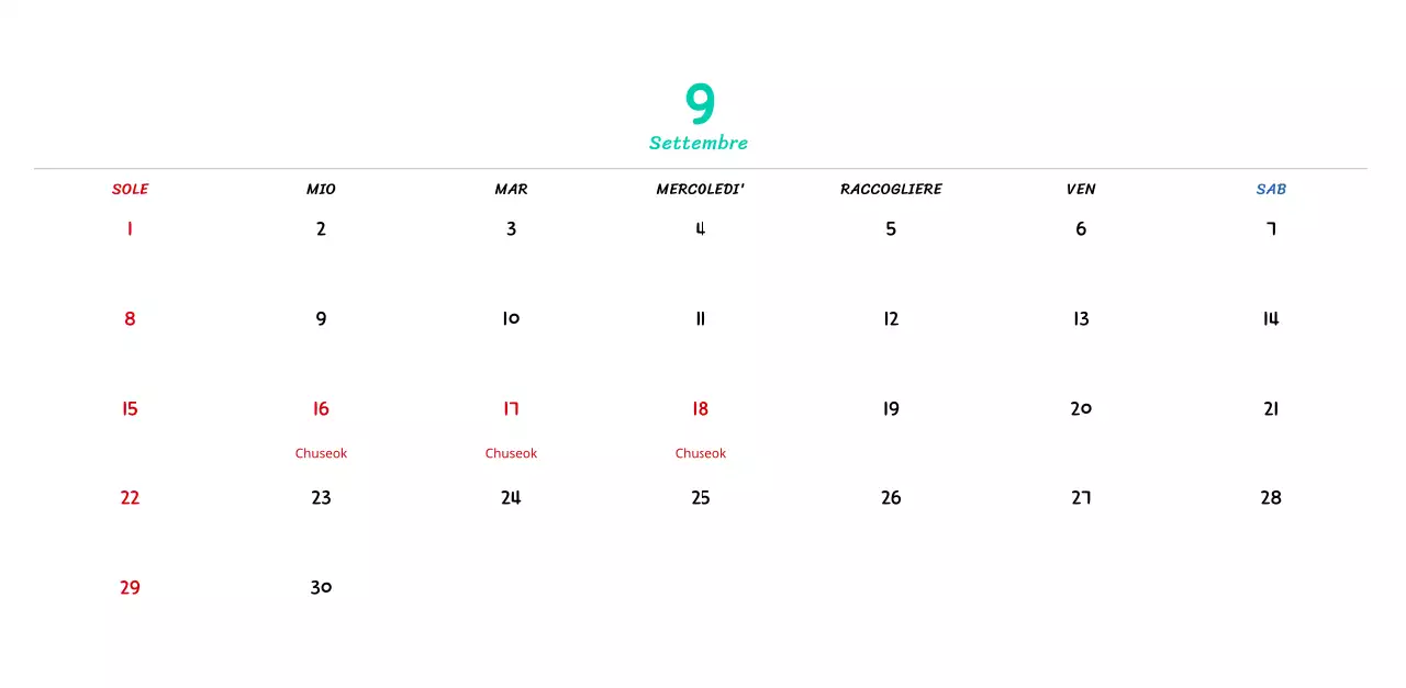 Calendario di Capodanno con simpatiche illustrazioni al tratto