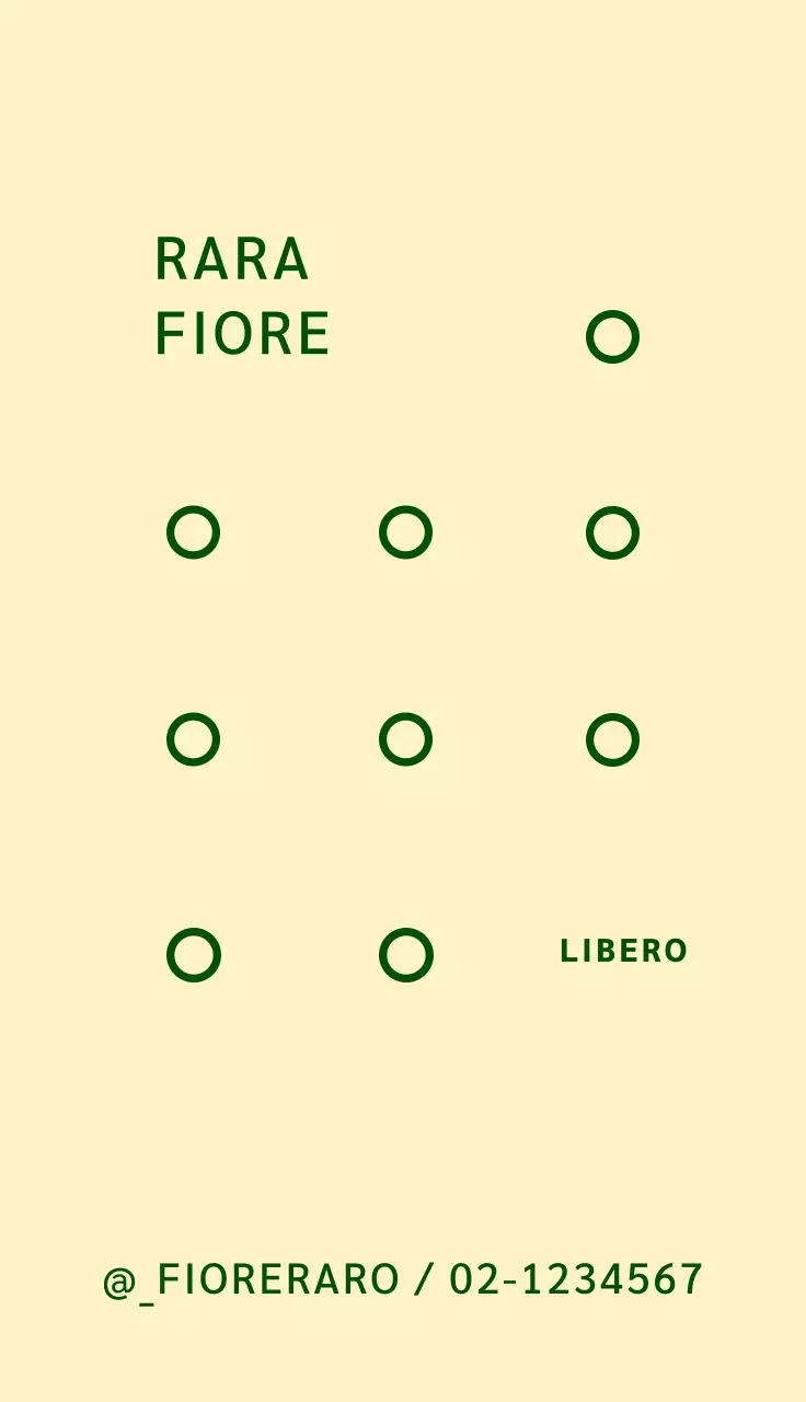 Biglietto da visita di un negozio di fiori con logo illustrato su sfondo giallo