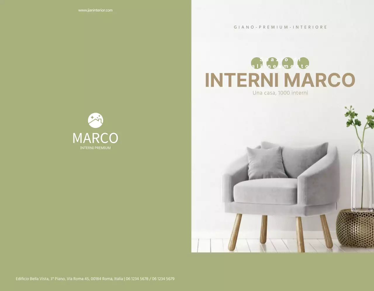 Concetto di logo semplice per interni in chartreuse