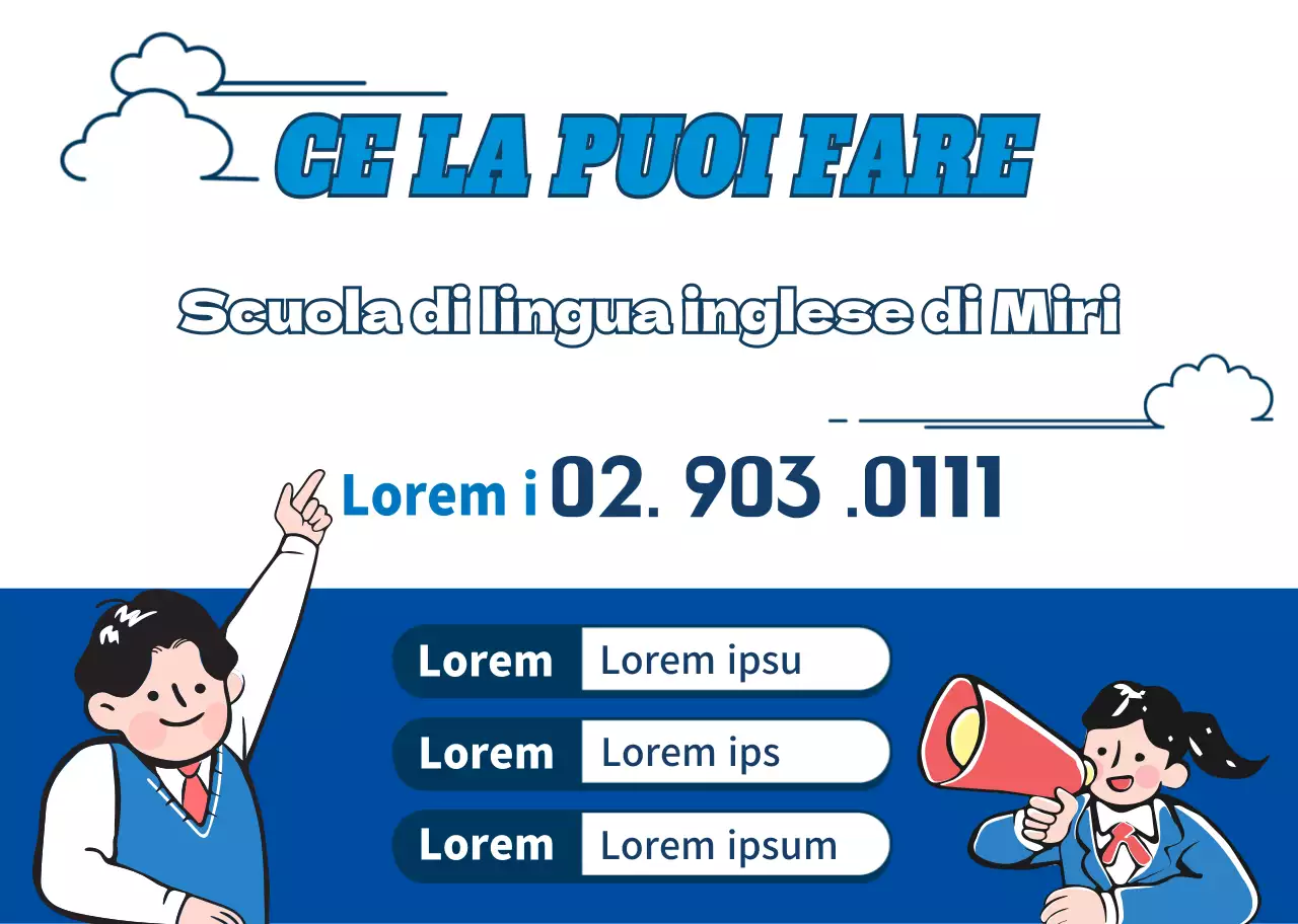 Promuovere la scuola di illustrazione del carattere blu