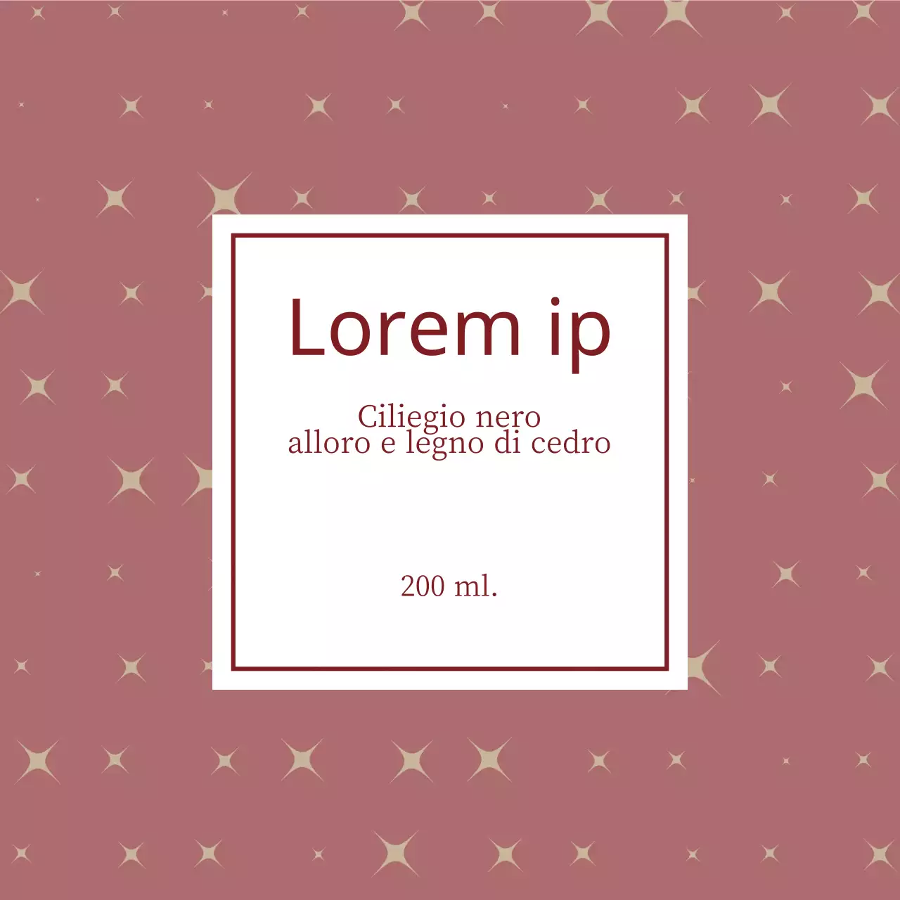 Etichetta del diffusore con motivo glitter rosso