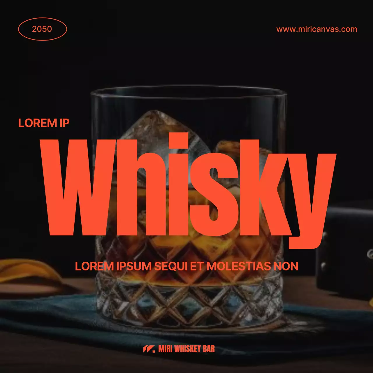 Promuovere le varietà di whisky semplici in arancione e nero