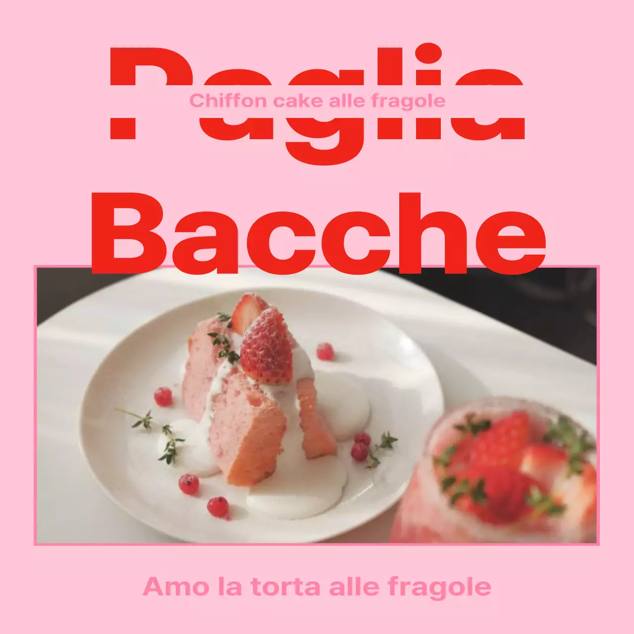 Promuovere un menu con cornice fotografica in rosso e rosa