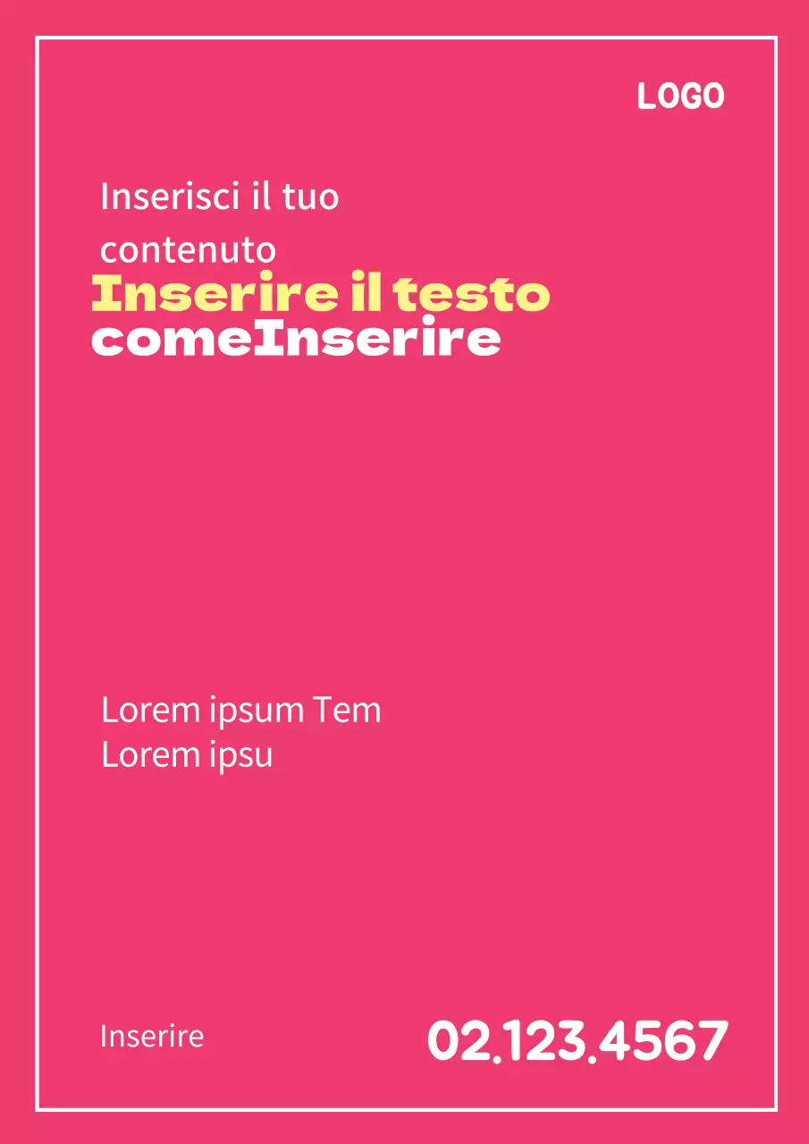 Un semplice pezzo promozionale con testo rosa caldo