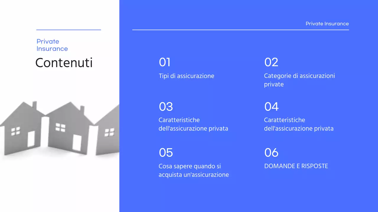 Una semplice presentazione assicurativa blu e azzurra