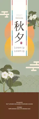 Avviso di prenotazione del set regalo Obon con illustrazioni orientali d'epoca