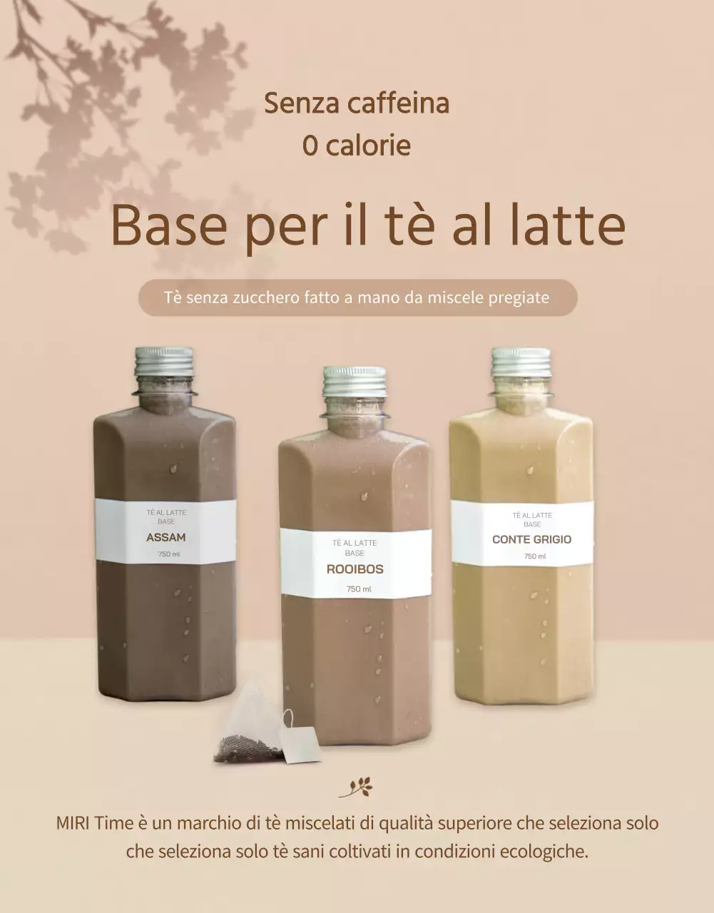 Base per tè al latte decaffeinato