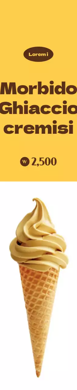 Grande promozione di gelato su sfondo giallo e bianco