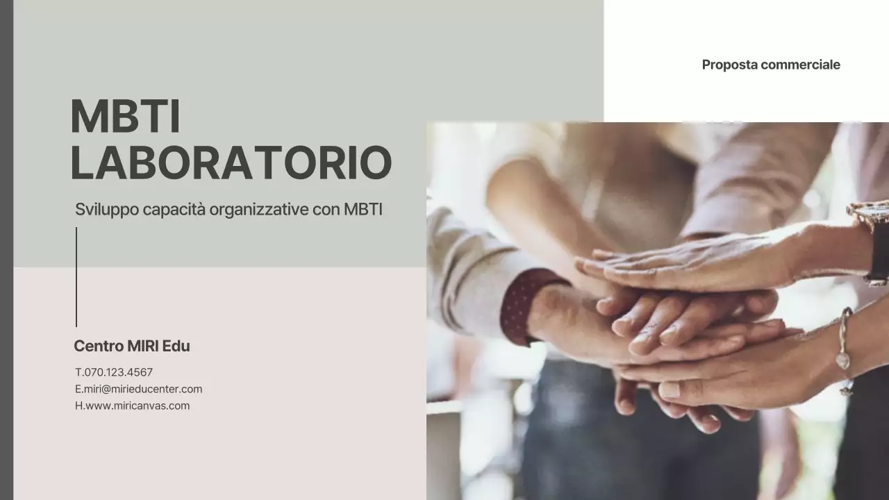 Proposta di lezione MBTI aziendale in beige chiaro e verde