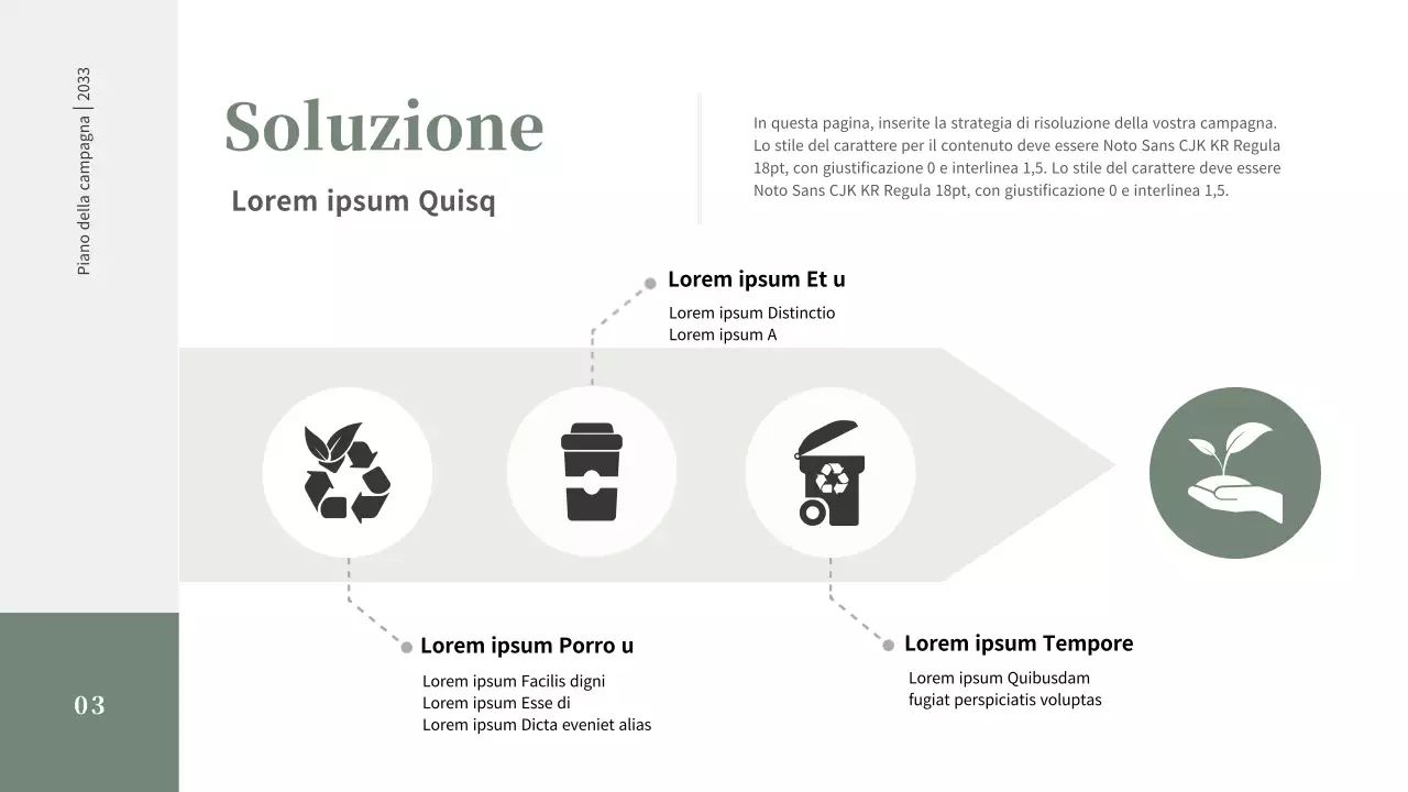 Un semplice brief per la campagna "zero rifiuti" in verde tenue