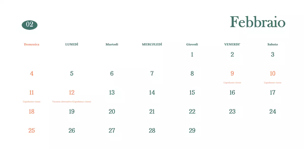 Calendario dei bar con i consigli per le bevande del mese