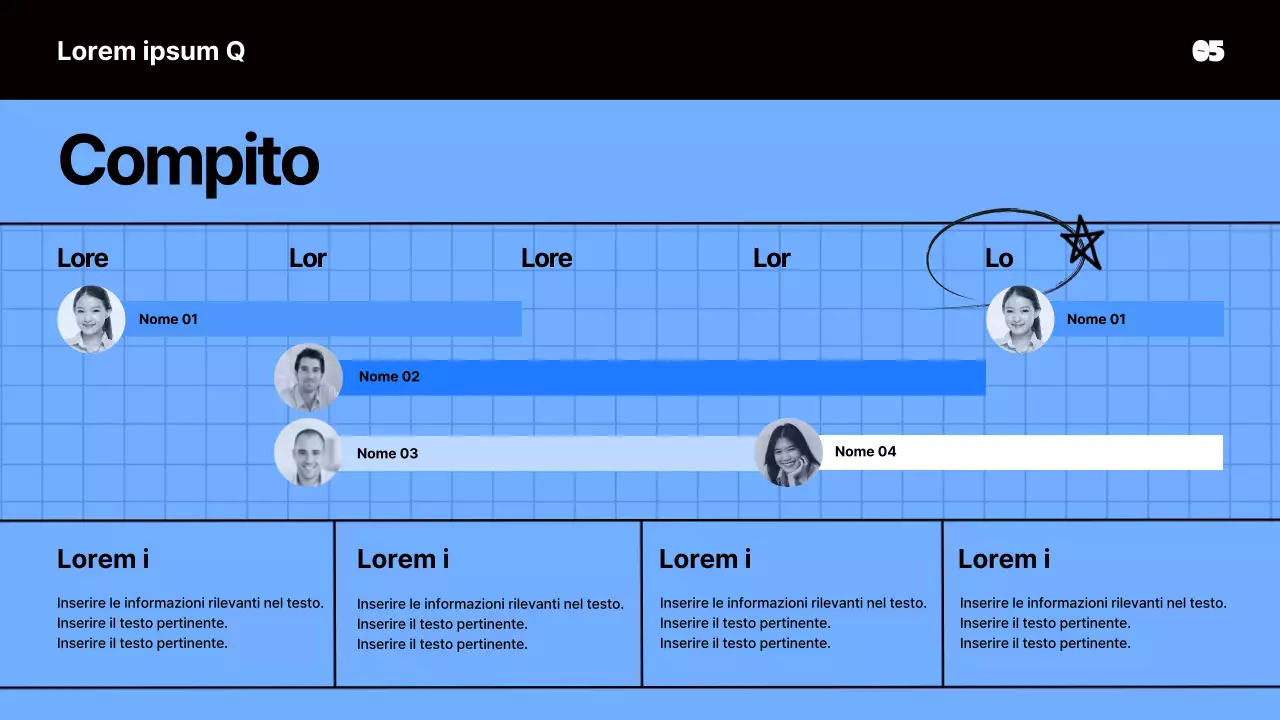 Presentazione di uno studio di marketing con concetto di quaderno blu