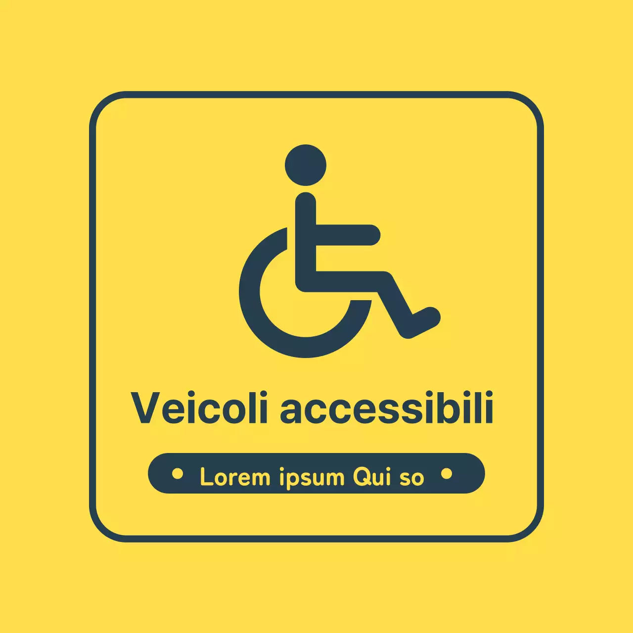 Guida del veicolo accessibile ad alta leggibilità in giallo blu navy