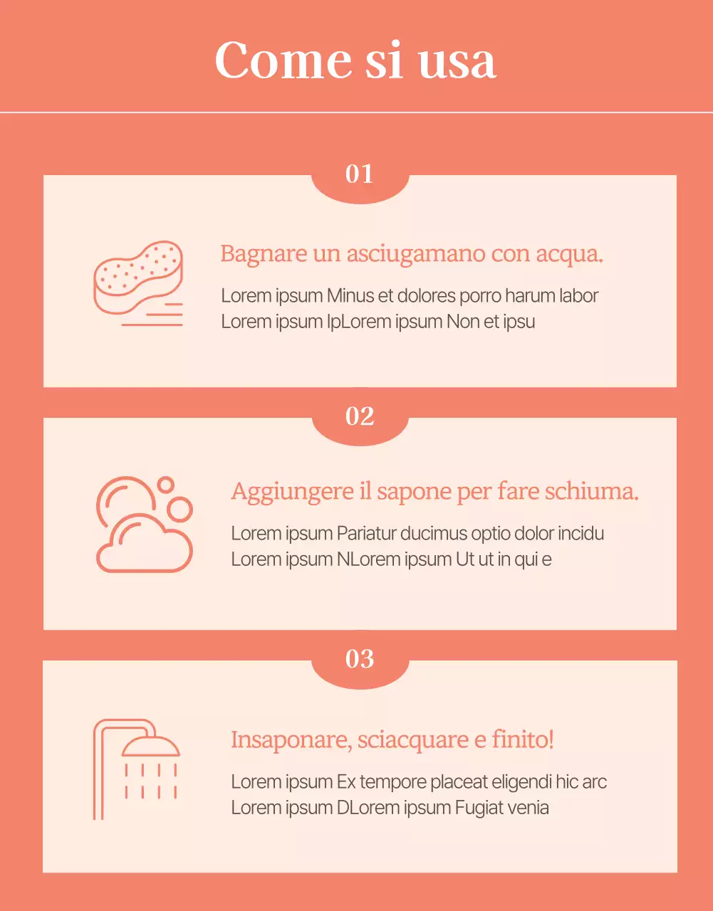 Promuovere un lavaggio per il corpo con l'illustrazione di un fiore rosa