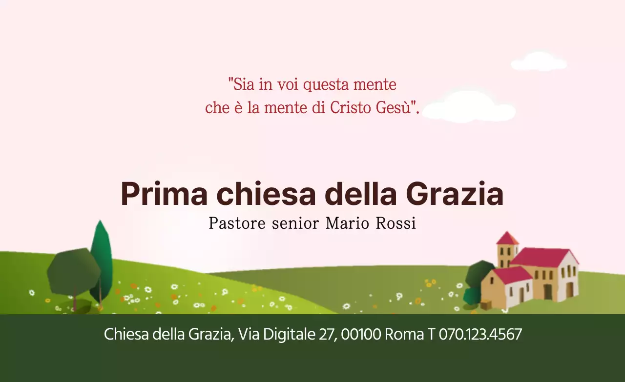 Verde rosa fiore giardino illustrazione chiesa