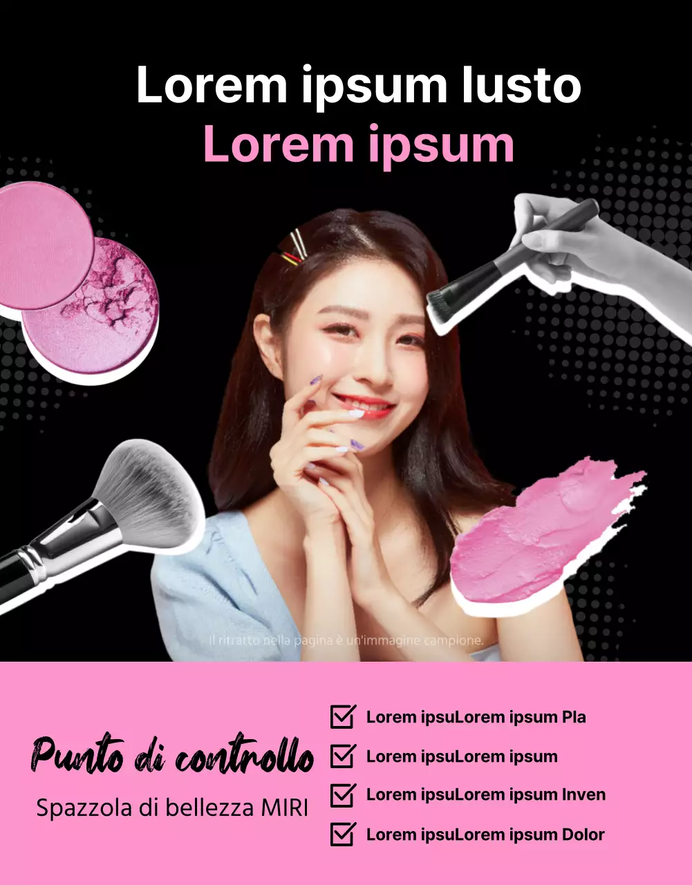 Promuovere pennelli kitsch su uno sfondo rosa