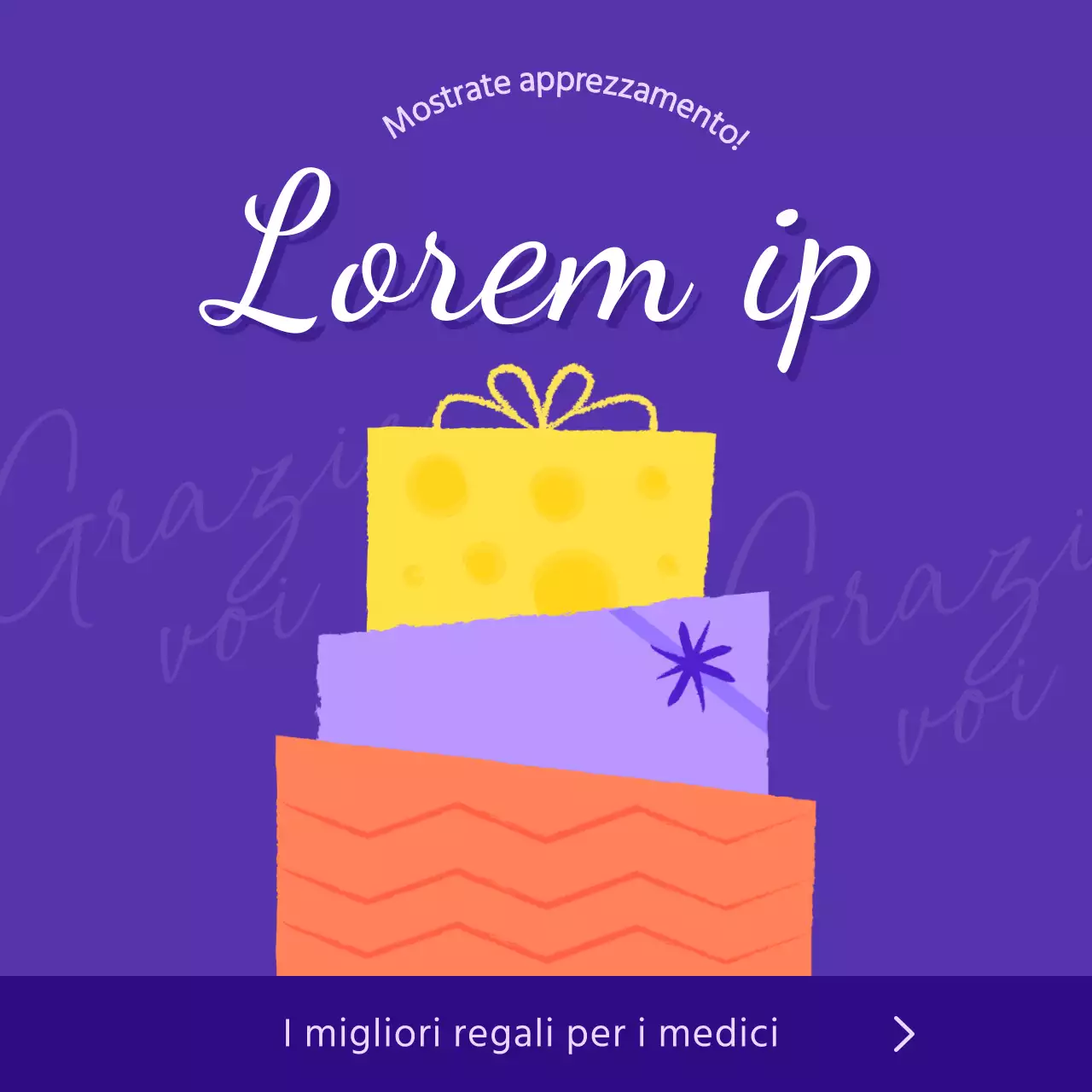 Promuovere un moderno e lussuoso negozio di articoli da regalo in viola