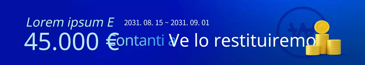 Gradiente stock banner orizzontale per eventi in blu e azzurro