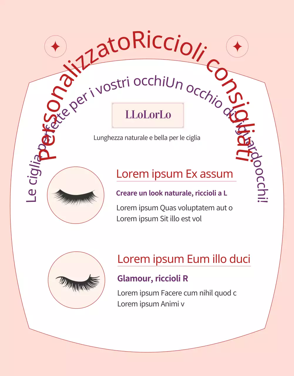 Promuovere le estensioni delle ciglia in rosa (pagina di dettaglio)