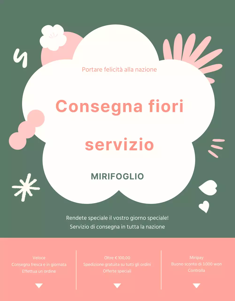 Un semplice servizio di consegna di fiori rosa