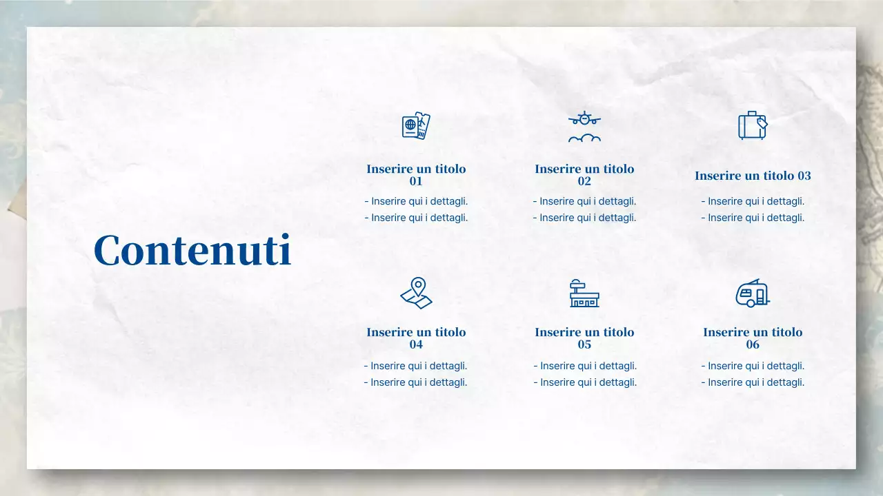 Un'agenzia di viaggi da cartolina in blu e pastello